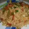 Fried Spaghetti with Chicken and Vegetables