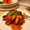 Pork Juliennes with Red Rice and Nectarine Sauce