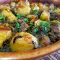 Beef with Spinach and Oven Baked Potatos