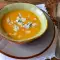 Pumpkin Cream Soup with Parmesan and Gorgonzola