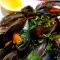 Stewed Mussels with Spring Onions