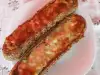 Stuffed Wholemeal Baguettes with Peppers, Cheese and Sausage