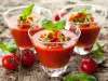 Gazpacho with Avocado Salsa