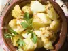 Potatoes with Four Cheeses in a Clay Pot