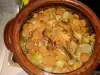 Pork Belly Chops with Vegetables in a Clay Pot