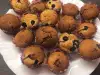 Blueberry Muffins with Pieces of Chocolate