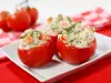 Stuffed Tomatoes with Asparagus, Cheese and Fish