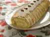 Roll with Homemade Cream, Bananas and Chocolate Crispies