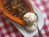 Stuffed Butternut Squash with Dried Fruit and Ice Cream