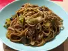 Udon Noodles with Mushrooms and Cabbage