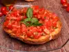 Bruschettas with Tomatoes, Olive Oil and Olives