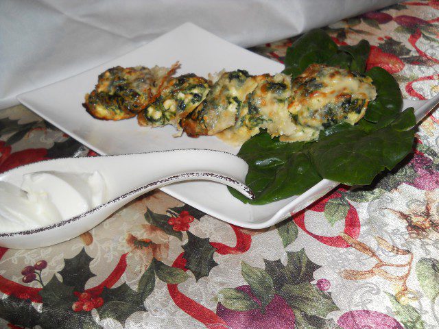 Spinach, White Cheese and Yellow Cheese Croquettes