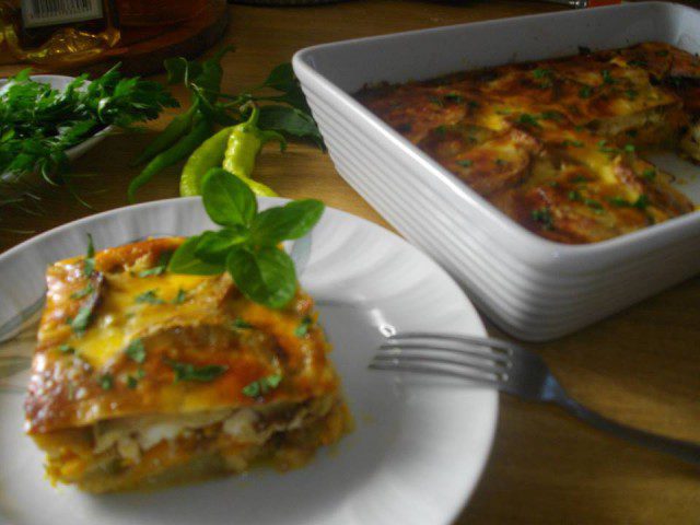 Casserole with Zucchini and Feta Cheese