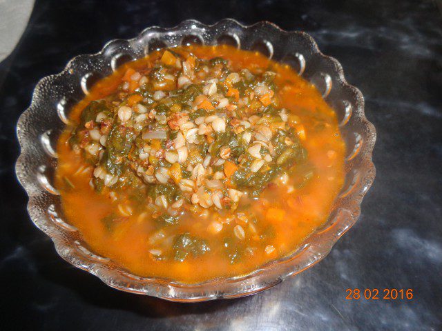 Spinach with Buckwheat Stew for Kids
