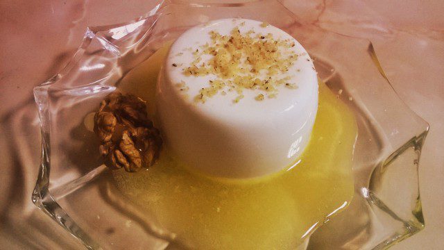 Panna Cotta with Honey and Walnuts
