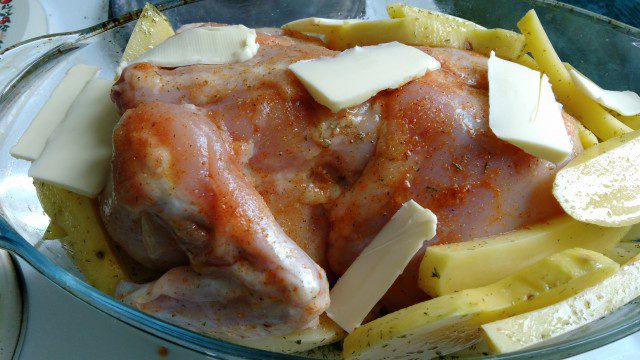 Whole Chicken with Potatoes in the Oven
