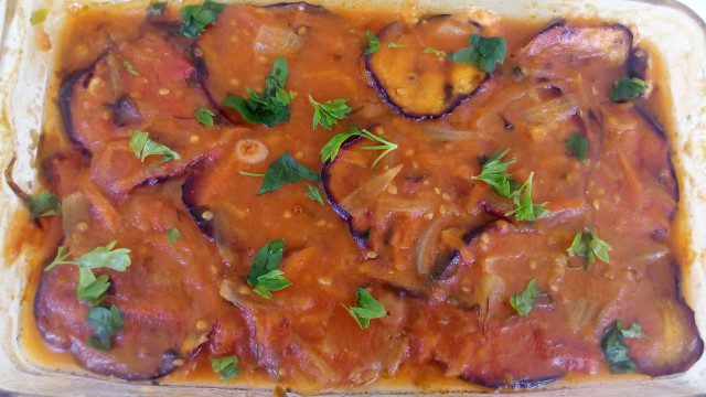 Oven-Baked Eggplant with Tomato Sauce
