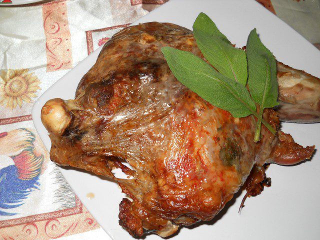 Spiked Leg of Lamb with Salvia and Garlic