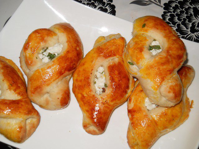 Appetizing Snacks with Feta Cheese and Parsley