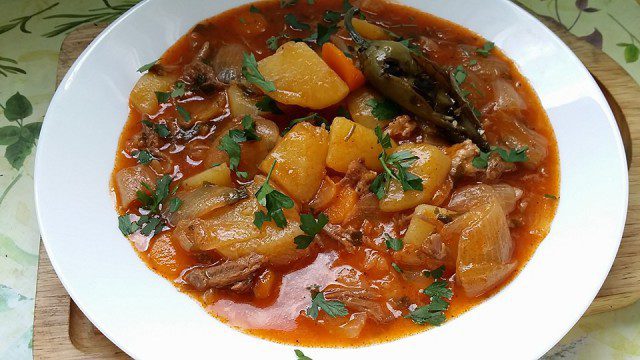 Homemade Stew with Duck and Potatoes