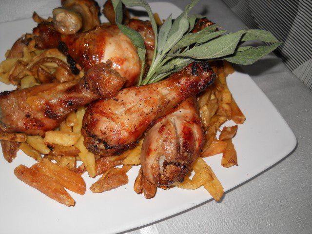 Appetizing Chicken Legs with Salvia