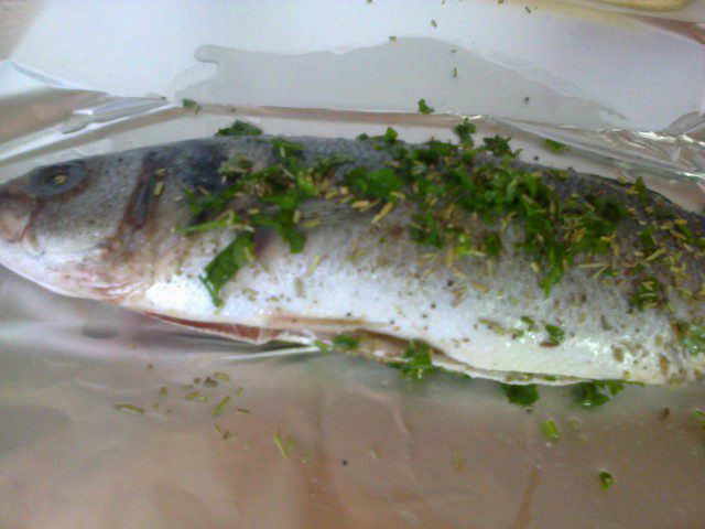 Sea Bass in Foil with Rosemary and Parsley