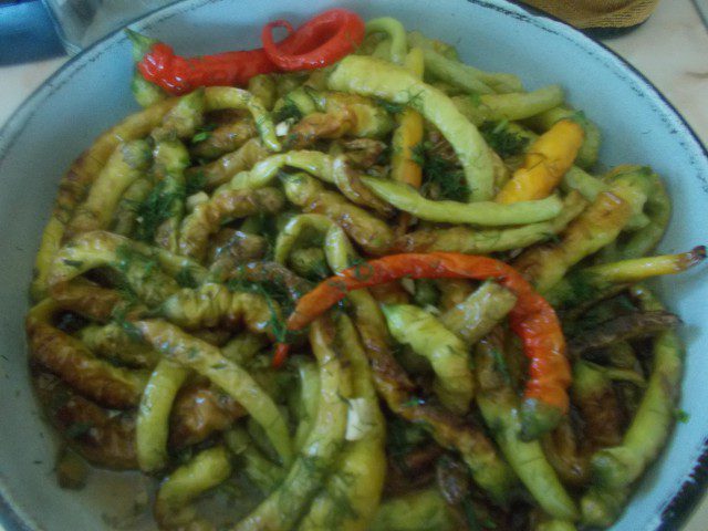 Fried Peppers with Honey Marinade