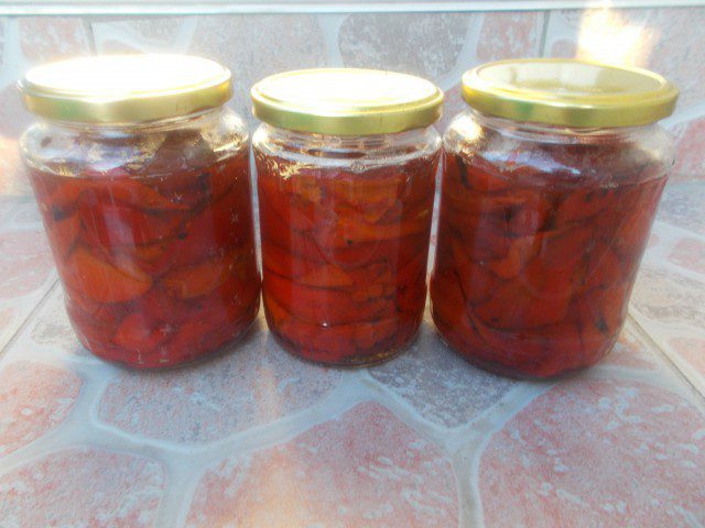 Tasty Marinated Peppers in Jars