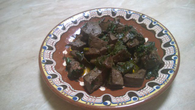 Lamb Liver with Spring Onions