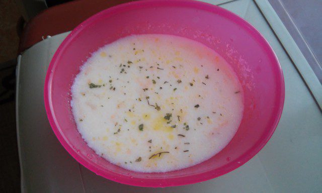 Milk Soup with Feta Cheese