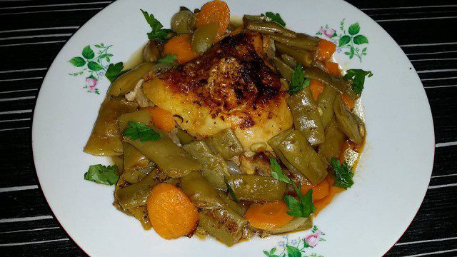 Chicken with Green Beans in the Oven