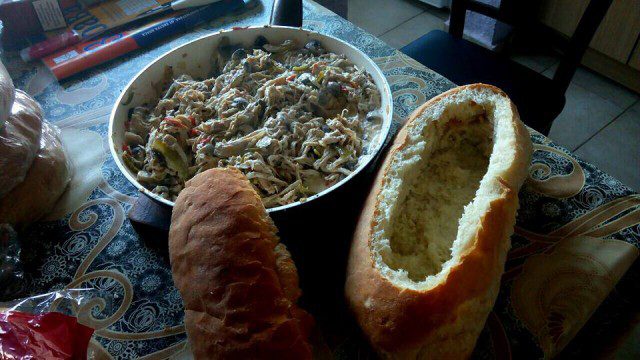 Stuffed Bread with Chicken and Mushrooms