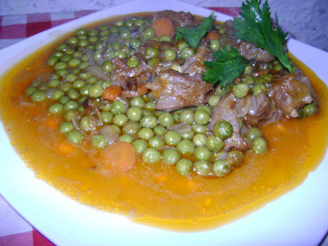 Veal with Peas, Carrots and Celery