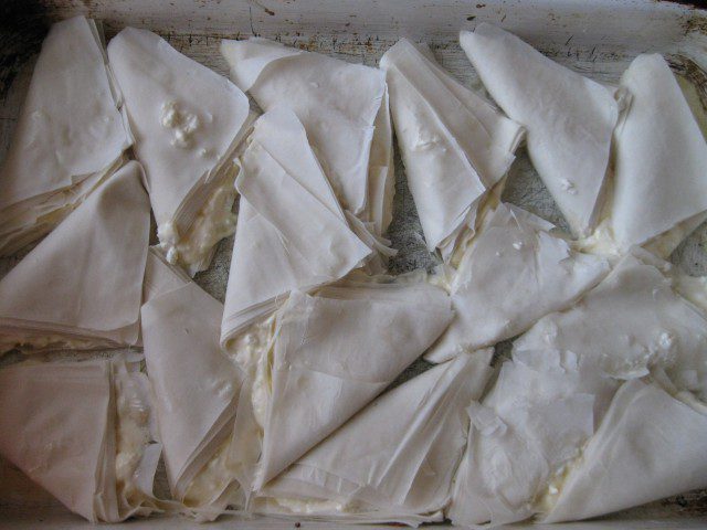 Triangular Phyllo Pastries with Mayonnaise