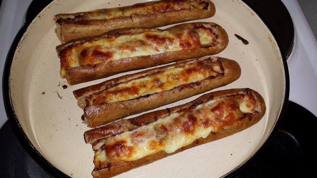 Stuffed Baguettes with Chutney and Vienna Sausages