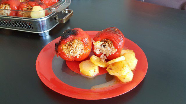 Grandma's Stuffed Peppers with Mince and Rice