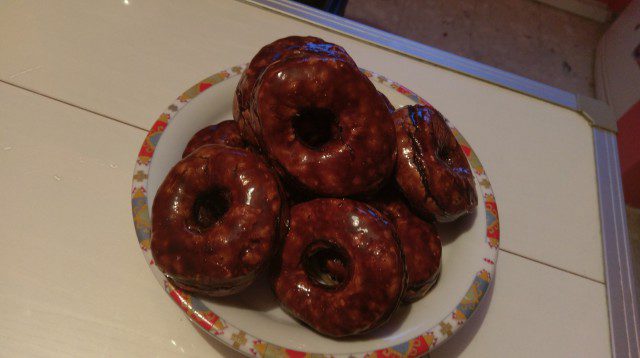 Baked Donuts, Glazed with Chocolate
