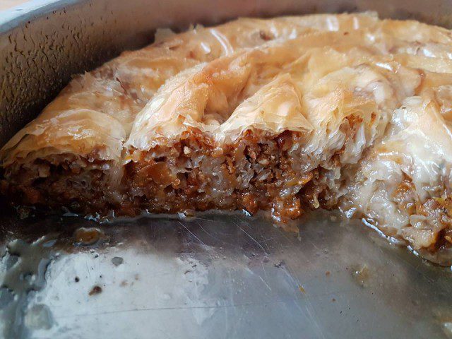 Syruped Butternut Squash Pie with Walnuts and Cinnamon