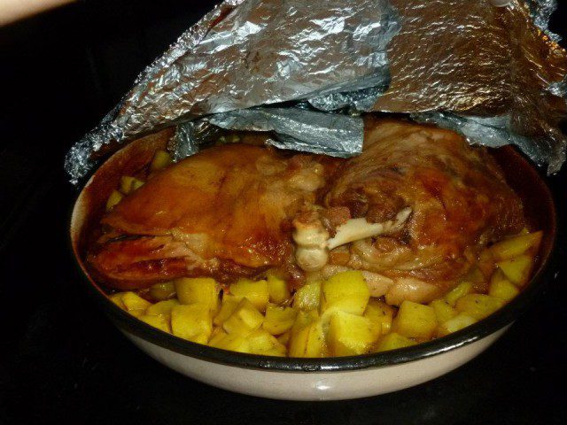 Oven Roasted Goat Meat with Potatoes