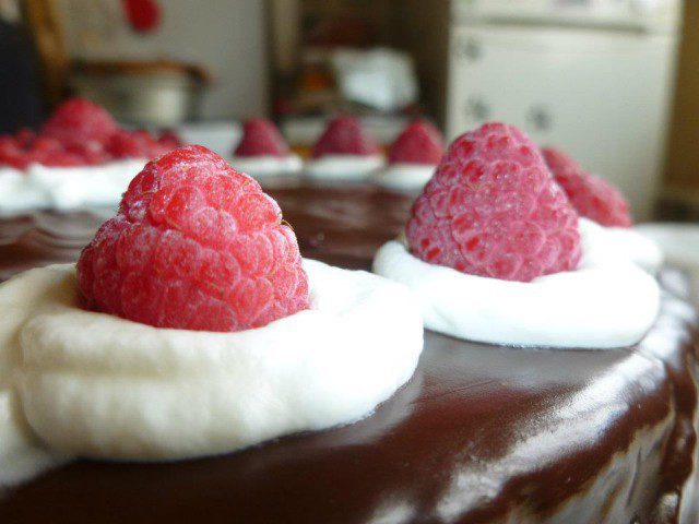Irresistible Chocolate Cake with Raspberries