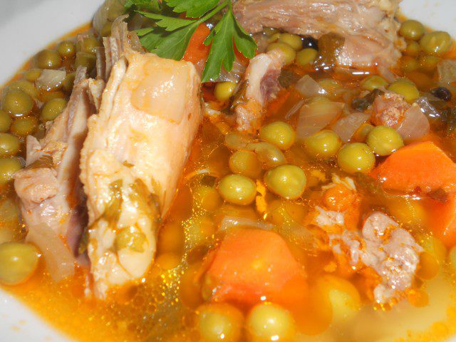 Hen Stew with Peas and Carrots