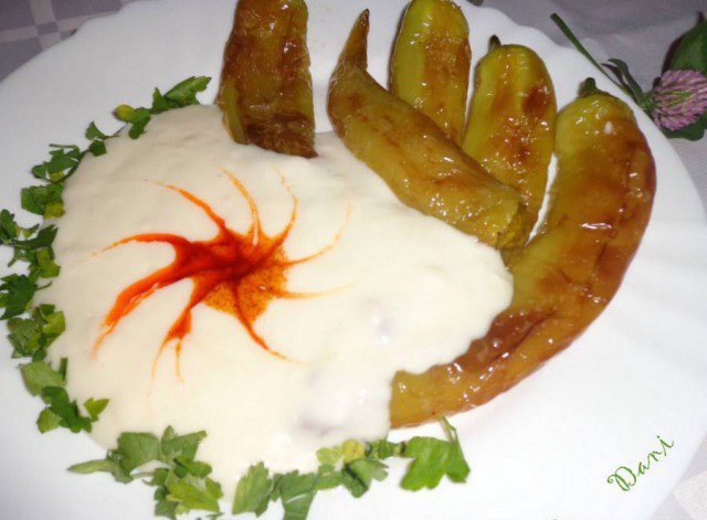 Fried Peppers with Milk Sauce
