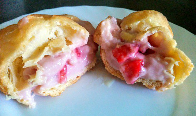 Strawberry Eclairs with White Chocolate Couverture