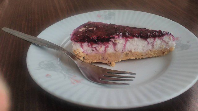 Elaborate Cheesecake with Blueberry Jam