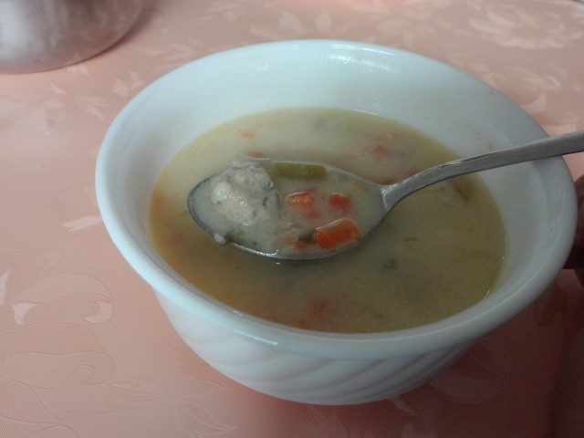 Delicious Meat Ball Soup with Noodles
