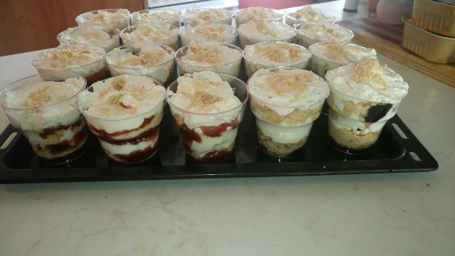 Biscuit Cake with Jam in Cups
