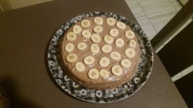 Delicious Cake with Bananas and Chocolate