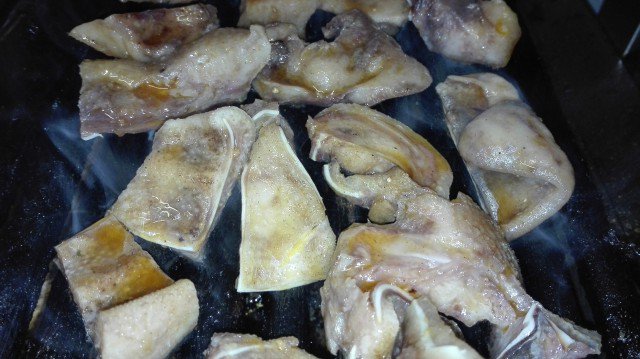 Pig Ears on the Grill with Garlic Marinade