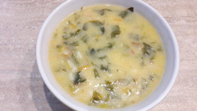 Tasty Spinach Soup with Rice