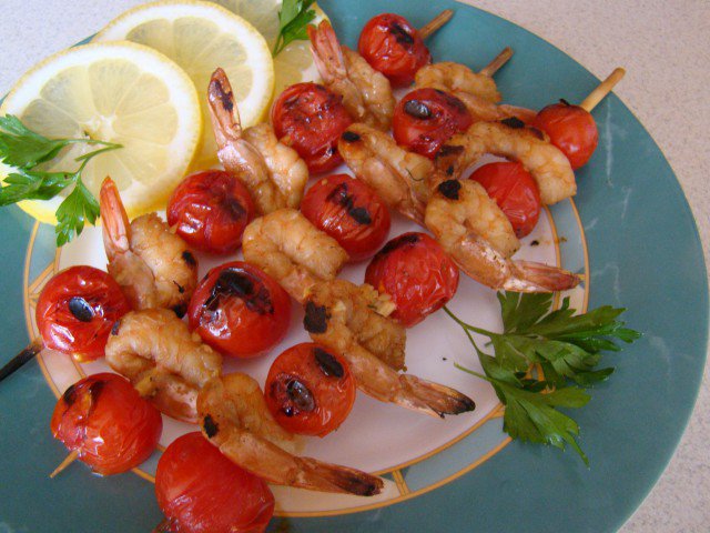 Grilled Shrimp and Cherry Tomato Skewers